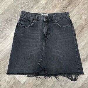 Free People We The Free Black Denim Mini Skirt